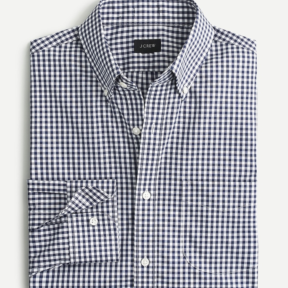J Crew Bowery wrinkle-free stretch cotton shirt